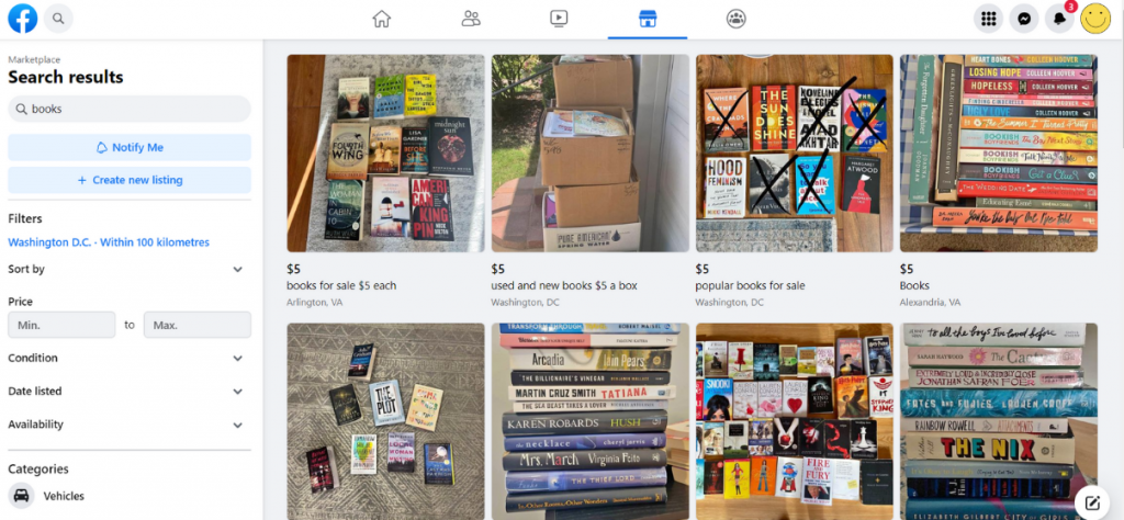 sell books on facebook